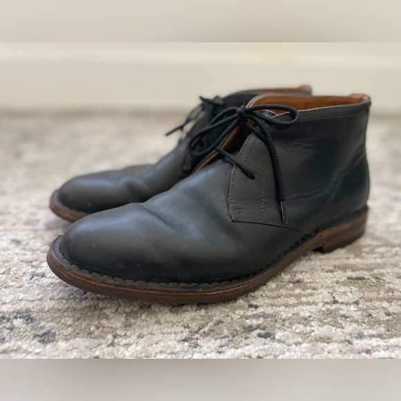 Trask Mens Black Leather Chukka Boots Shoes Vibram Soles Size 9 M - Picture 1 of 9